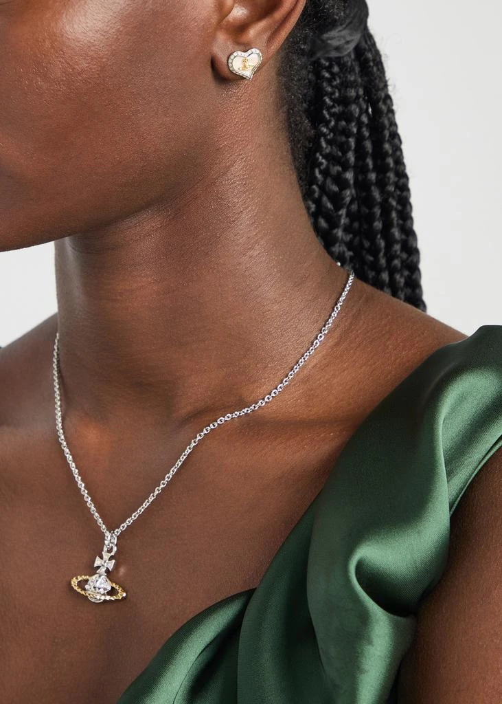 Vivienne Westwood Petra heart crystal-embellished stud earrings 2