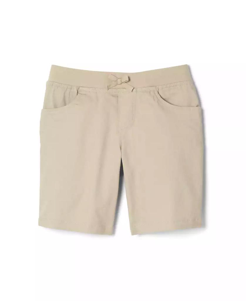 French Toast Big Girls Pull-on Tie Front Stretch Twill Short