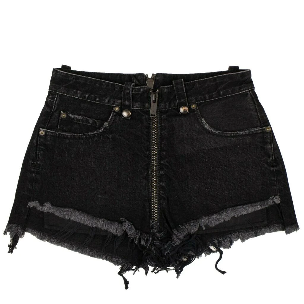 Unravel Project Denim Distressed Hem Short Pants - Black 1