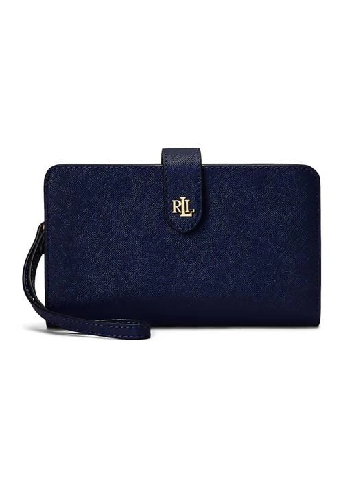 Ralph Lauren Crosshatch Leather Tech Wristlet