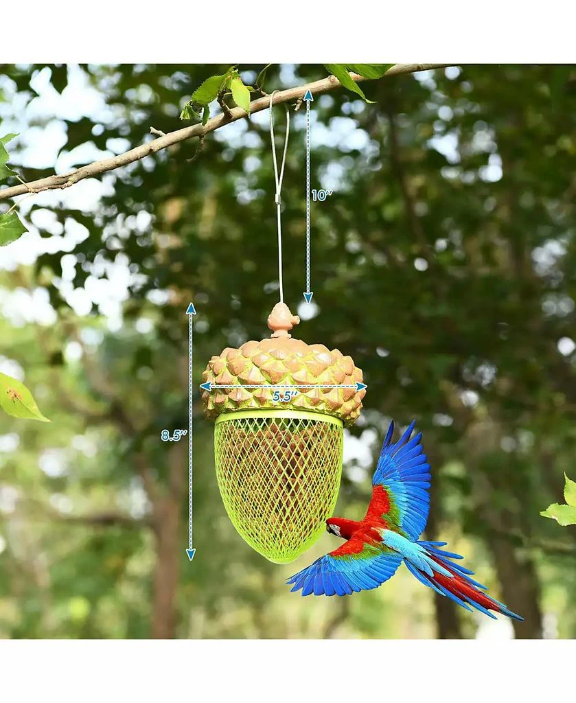 Costway Metal Acorn Wild Bird Feeder Outdoor Hanging Food Dispenser for Garden Yard 6