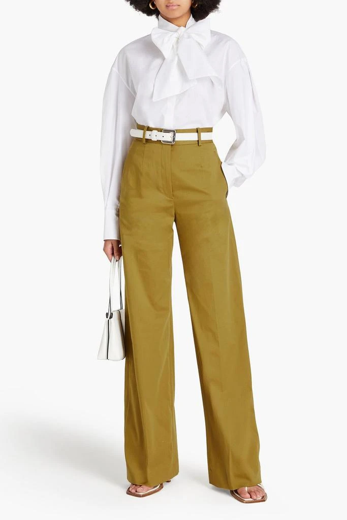 ANOTHER TOMORROW Stretch-cotton twill wide-leg pants 2