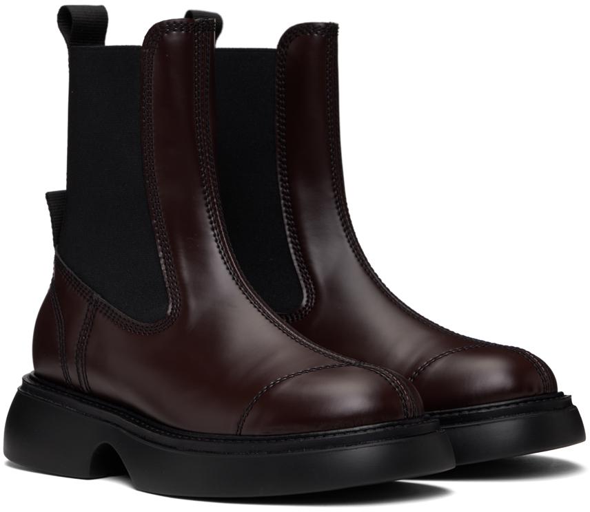 Ganni Brown Everyday Mid Chelsea Boots - Shoes - BeyondStyle