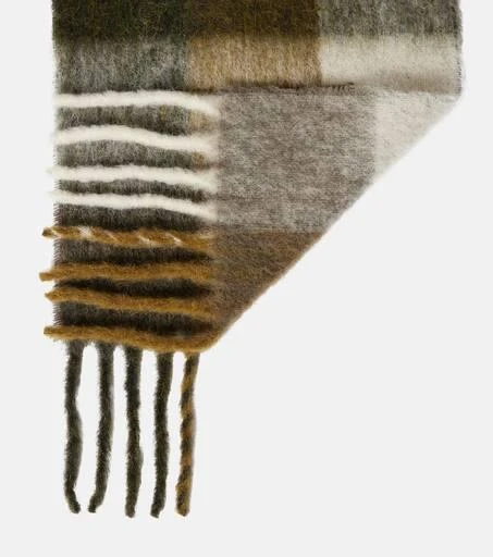 Acne Studios Logo fringed checked scarf 5