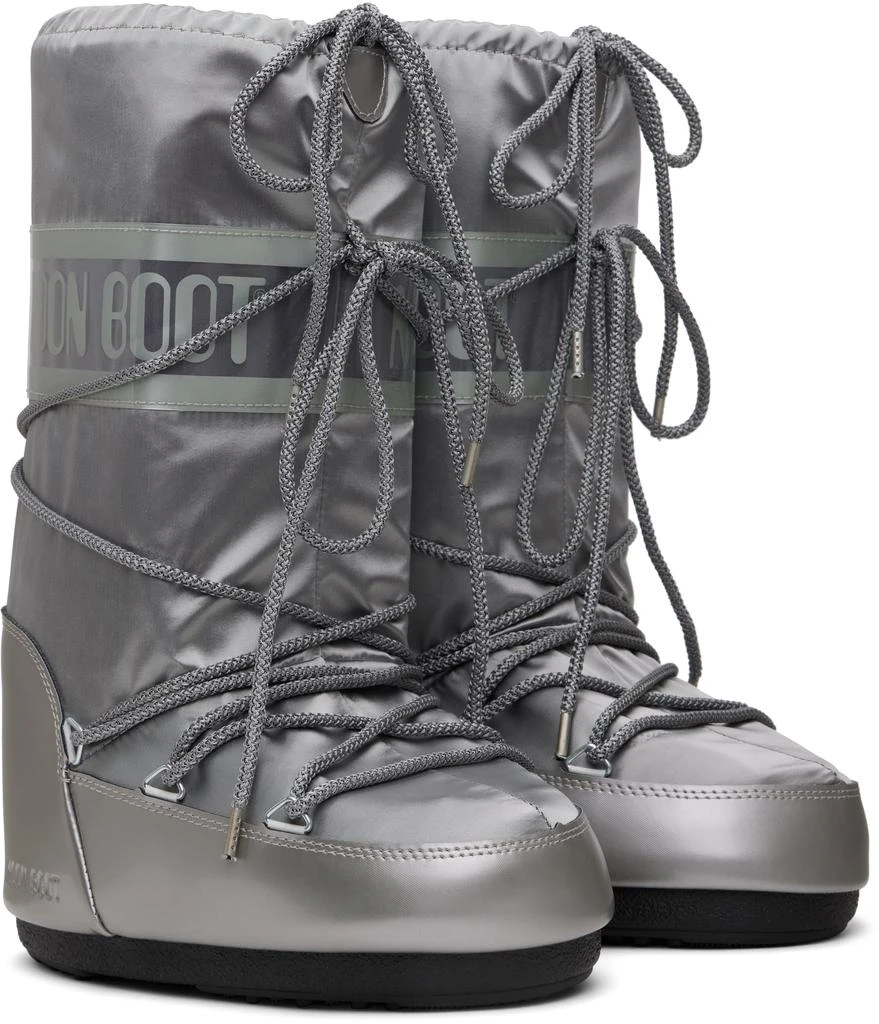 Moon Boot Silver Icon Glance Satin Boots 4