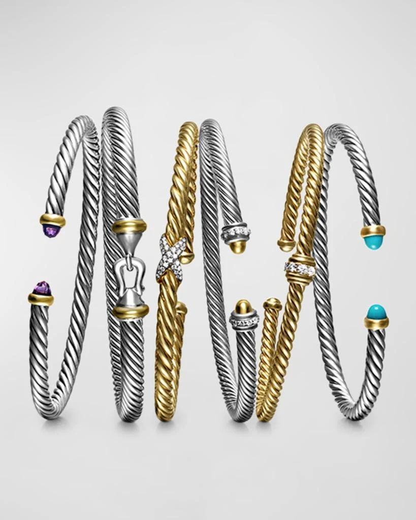 David Yurman Cable Buckle Bracelet in Silver with 18K Gold 6