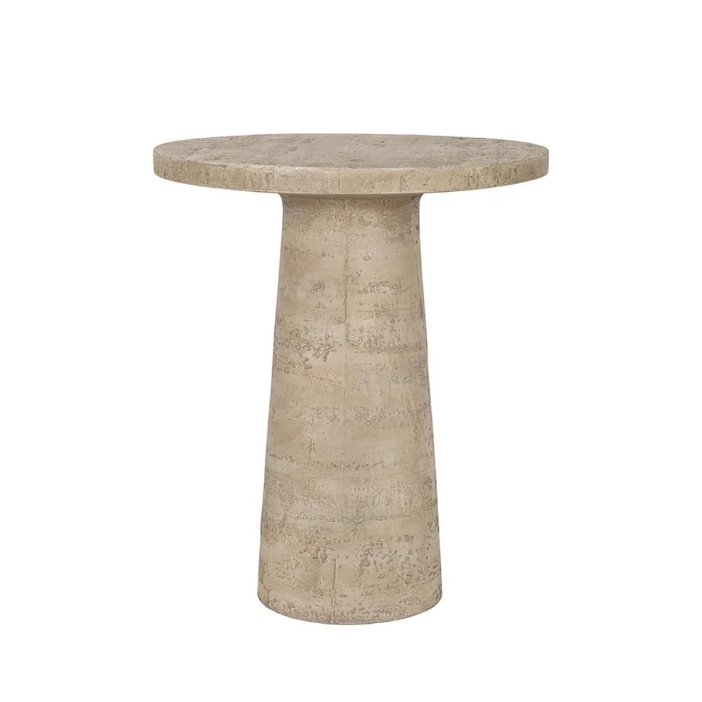 Streamdale Furniture Streamdale 22x22x25.5" Cream Round Side Table with Pedestal Base 2