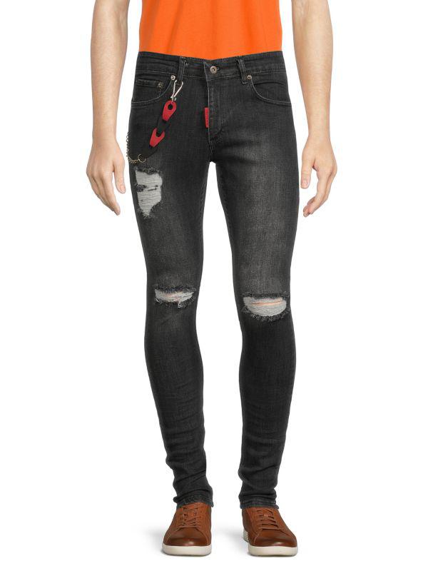 Elie Balleh Skinny Fit Distressed Jeans