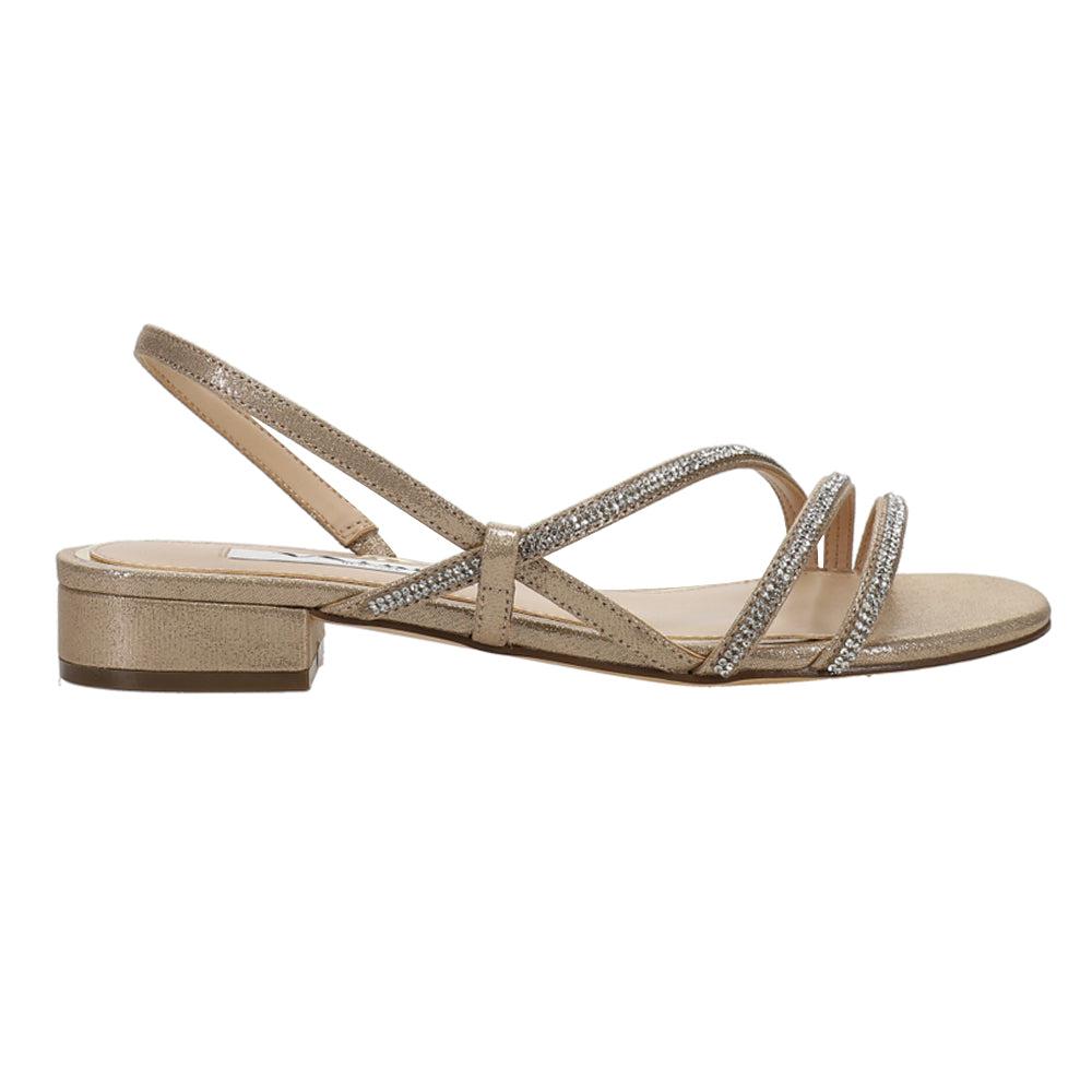 Nina Skylee Metallic Rhinestone Strappy Sandals