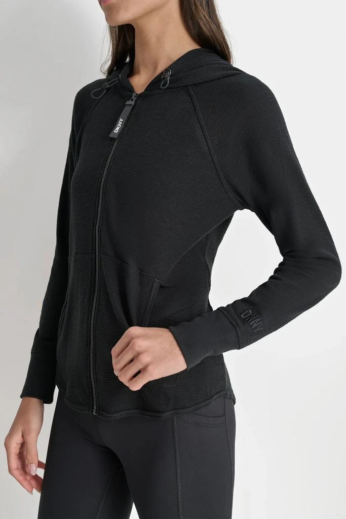 DKNY MINI SLUB WAFFLE FULL ZIP HOODIE 4