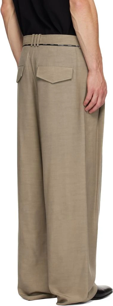 Balmain Taupe Pleated Trousers 3