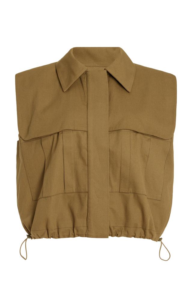 Sea Sea - Karina Cropped Cotton Utility Vest - Green - L - Moda Operandi