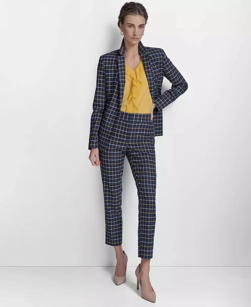 Tommy Hilfiger Women's Plaid-Print Slim-Fit Single-Button Blazer 3