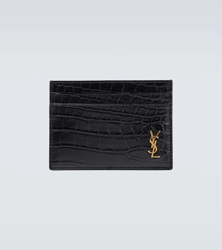 Yves Saint Laurent Croc-effect leather card holder 1