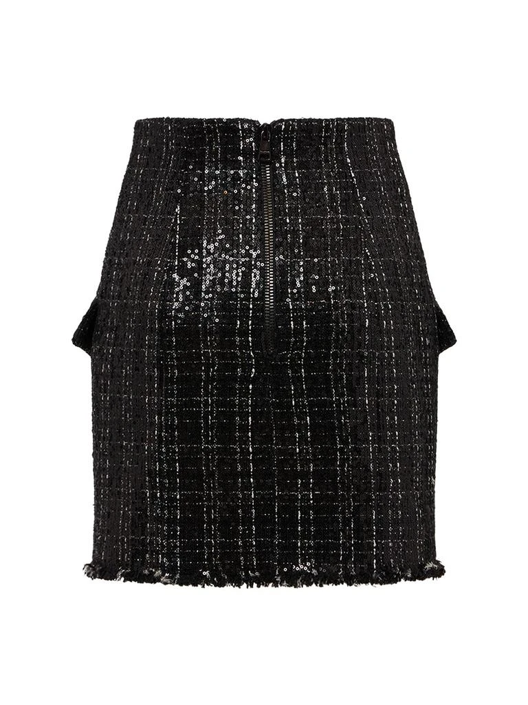 Balmain Glittered Tweed Mini Skirt 4