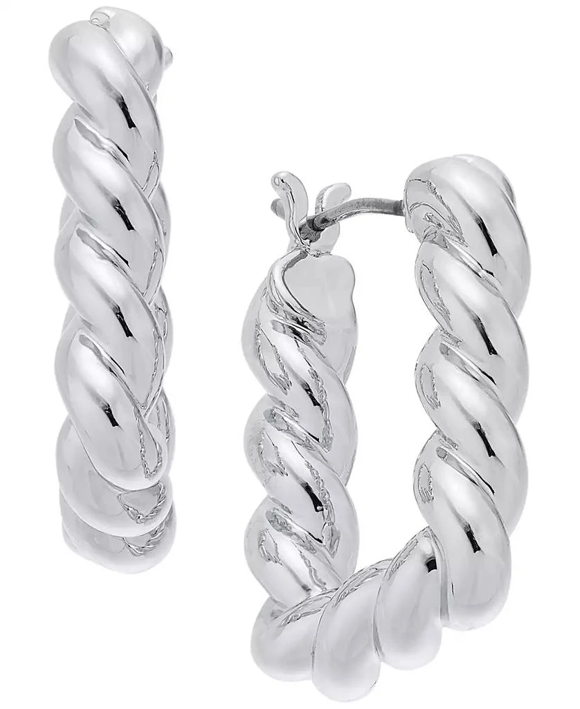 On 34th Small Twisted Square-Shaped Hoop Earrings, Created for Macy's 1