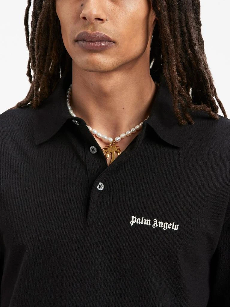 Palm Angels PALM ANGELS - Embroidered Logo Cotton Polo Shirt 3