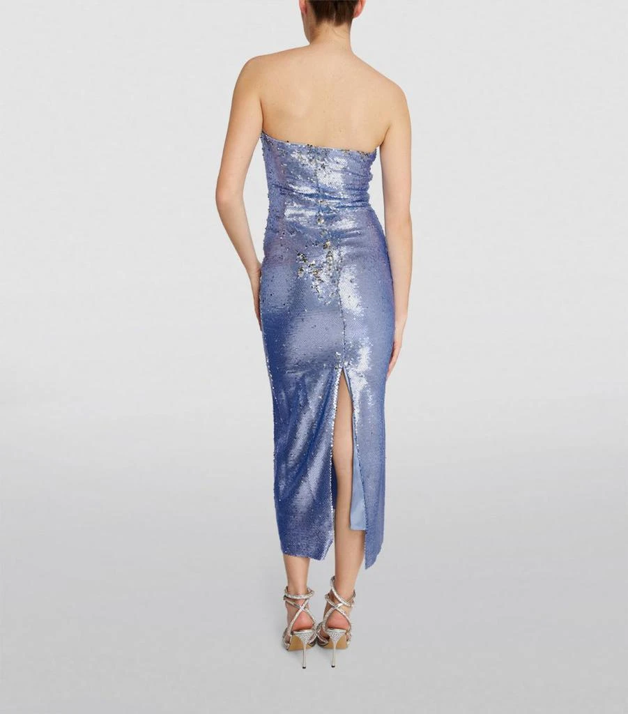 navy blue sleeveless midi dress Navy Elastic Waist Sleeveless Midi Dress