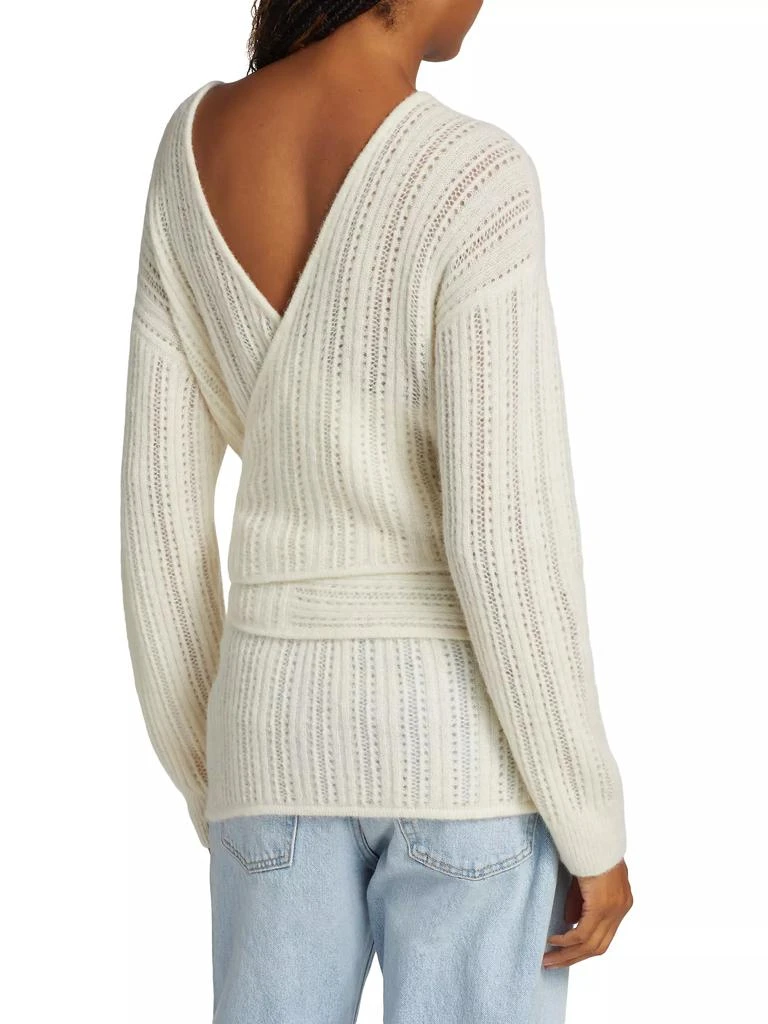 Naadam Pointelle-Knit Alpaca-Blend Wrap Sweater 5