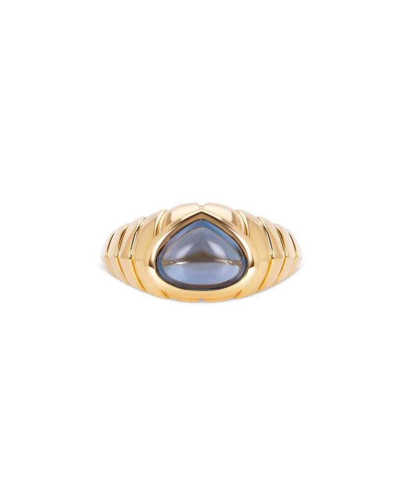 MARINA Blue Topaz Cabochon Ring in 18K Yellow Gold 1