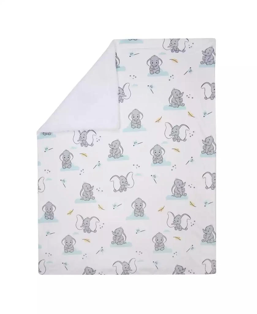 Lambs 
Ivy Baby Disney Dumbo Elephant White Minky/Fleece Faux Shearling Blanket 3