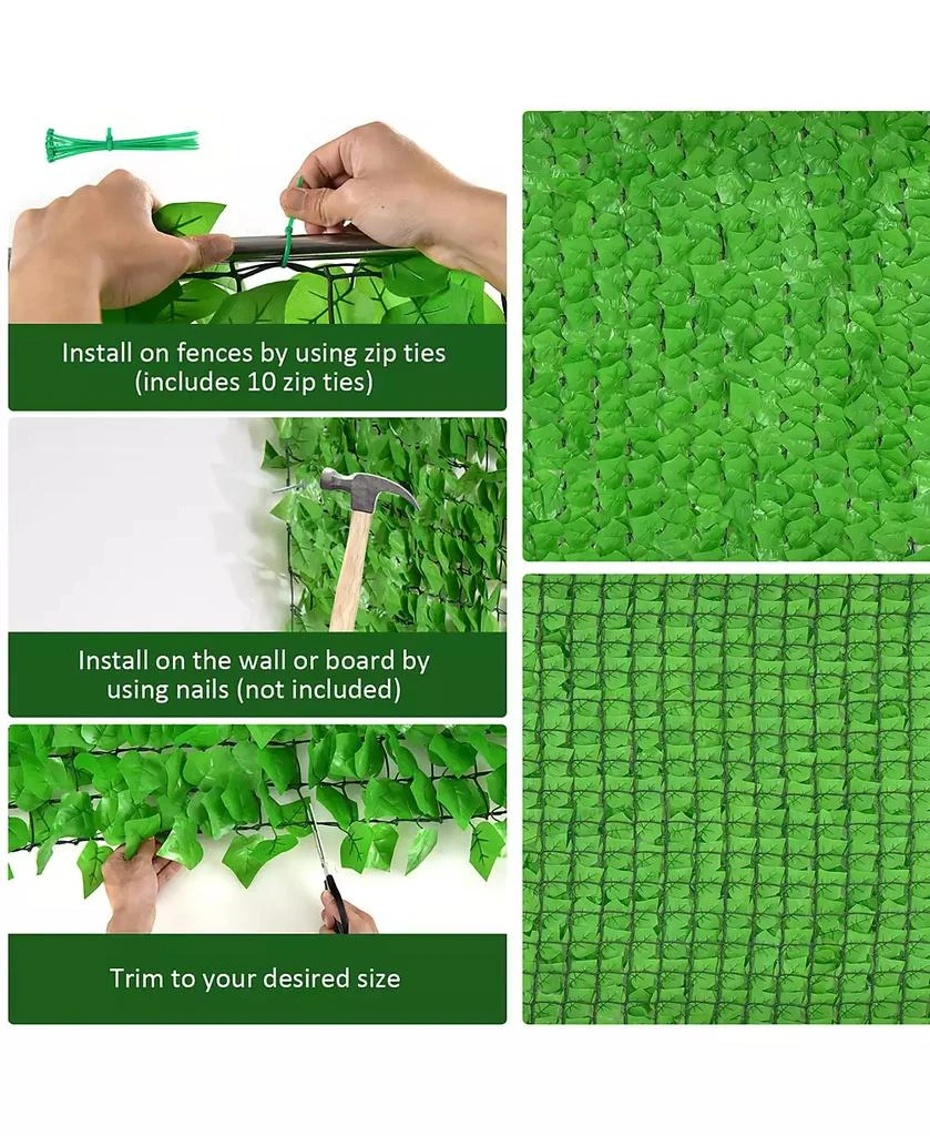 Costway 1 PC 118x39in Artificial Ivy Privacy Fence Screen Faux Hedge Fence 
Vine Decor 4