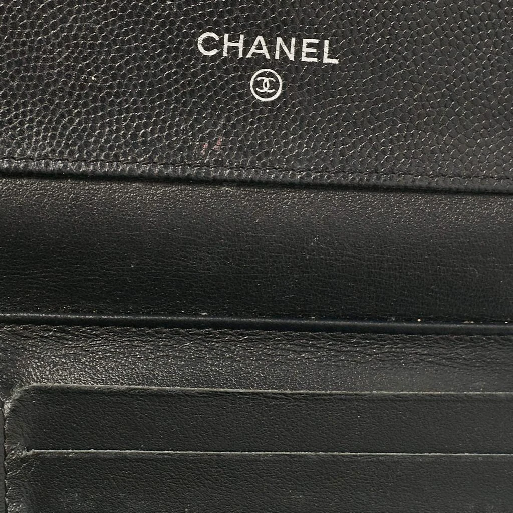 Chanel Chanel Black Caviar Quilted Leather Boy Trifold Wallet 10