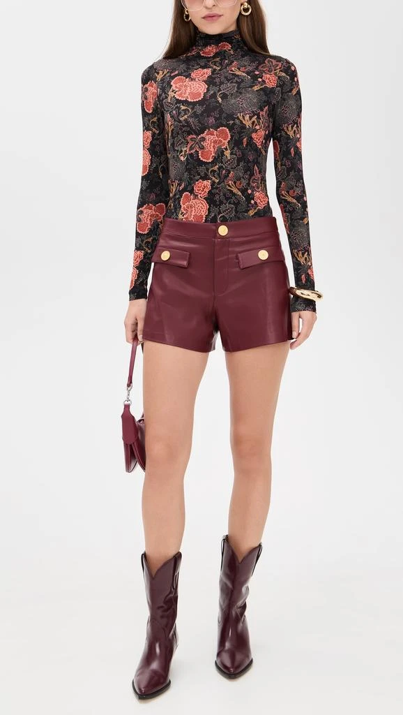 LAGENCE Dionne Faux Leather Shorts 4