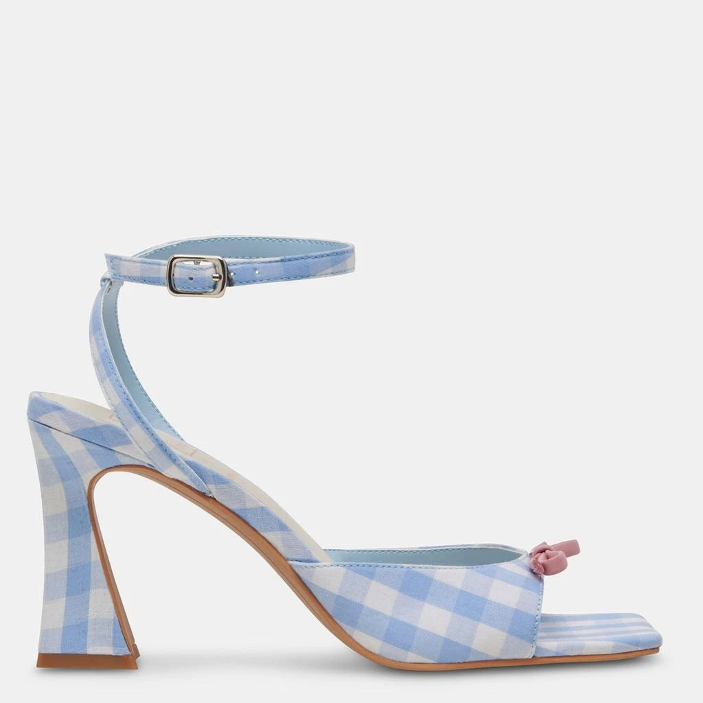 Dolce Vita Loise Heels White Blue Gingham 1