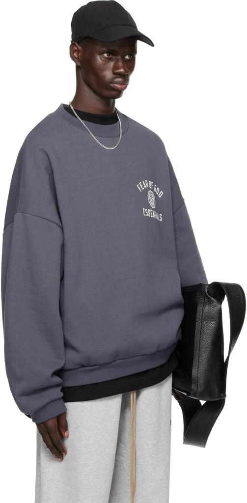 Essentials Navy Fleece Crewneck Sweatshirt 2
