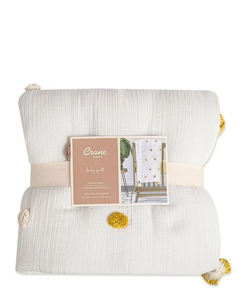 Crane Baby Kendi Pom Pom Quilted Blanket - Ages 0-36 Months 3