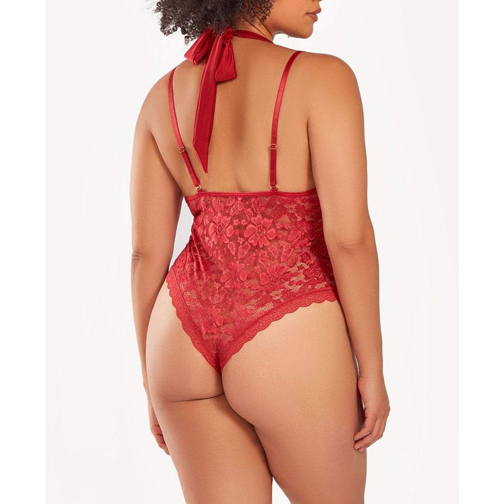 iCollection Plus Size 1 Piece Underwire Stretch Lace Lingerie Bodysuit
