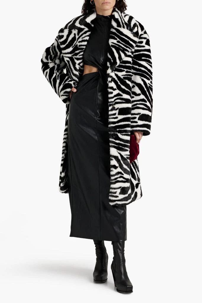 Ronny Kobo Zebra-print faux fur coat 2