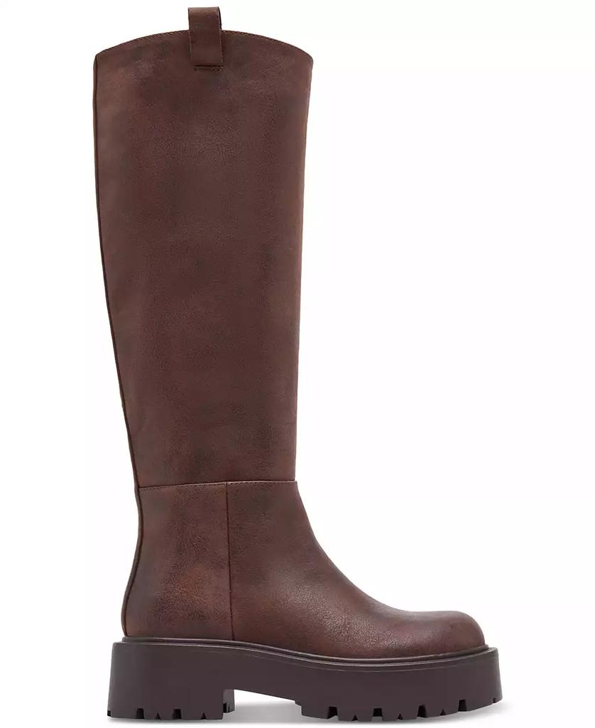 SBGMoSJ Knee High Boots Wide Calf No Heel Fall Boots Women Knee High Wide Calf Suede Knee High Heeled Boots Brown Women Mid Calf Boots Black Botas