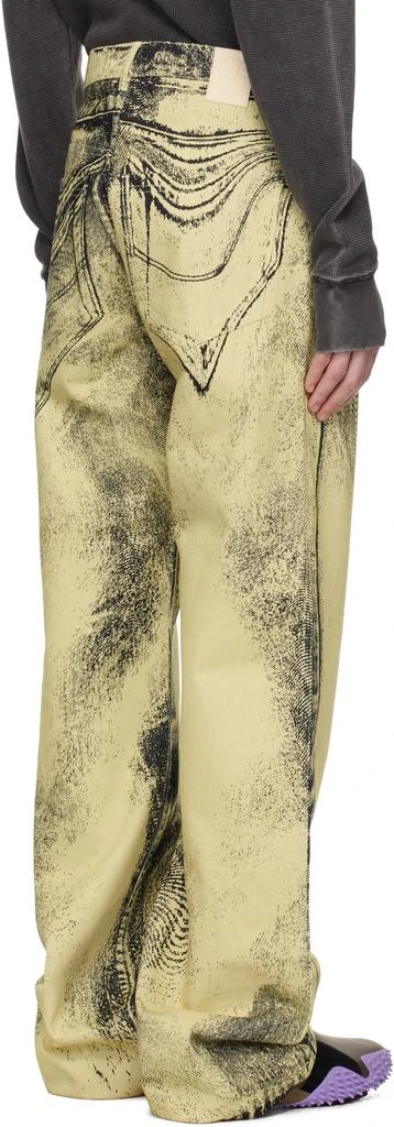 CAMPERLAB Yellow & Black Distorted Print Denim Jeans 3