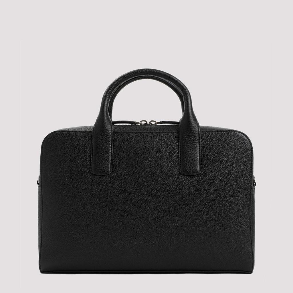 Giorgio Armani Briefcase Black Grained Calf Leather Bag