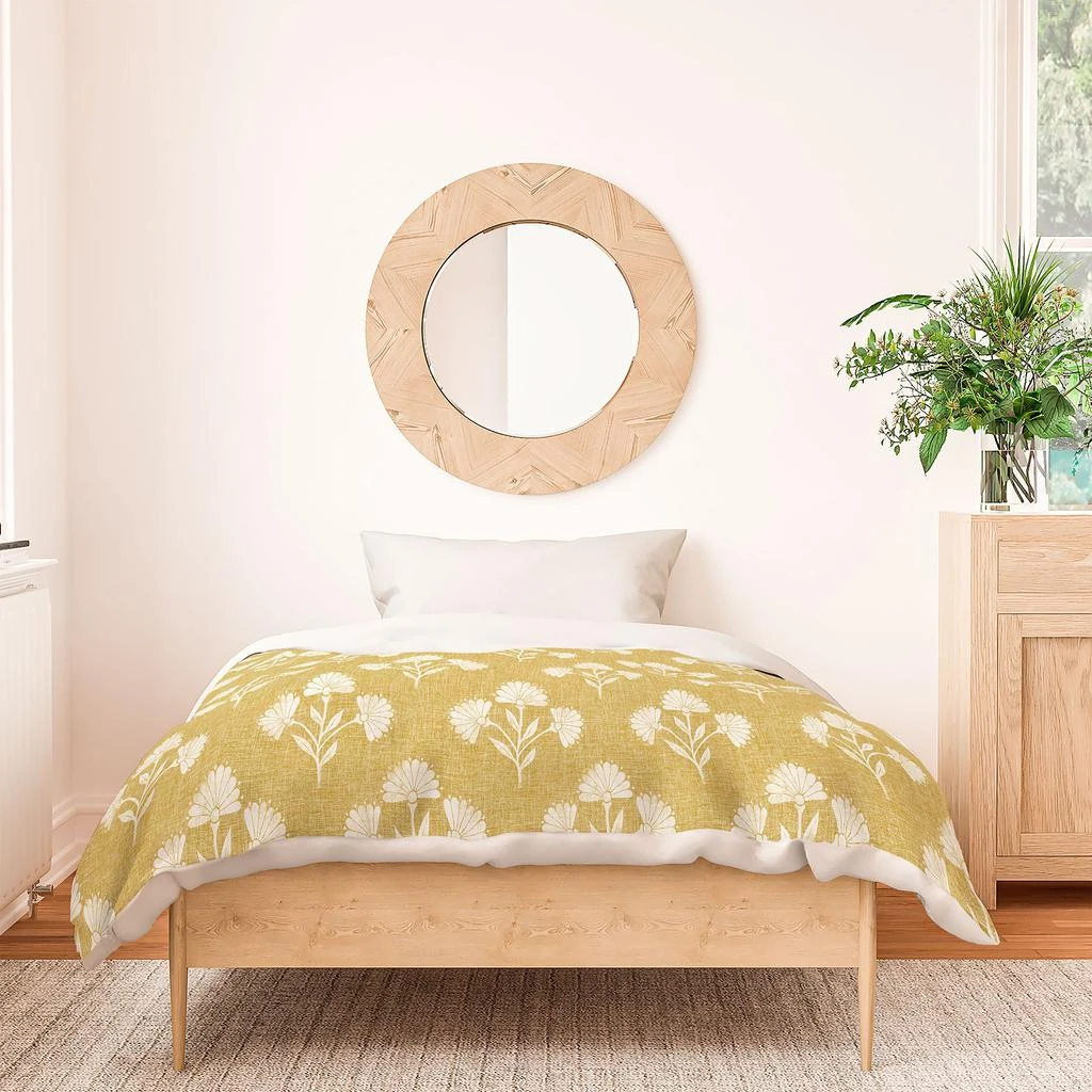 DENY Designs Schatzi Brown Suri Floral Golden Polyester Duvet 3