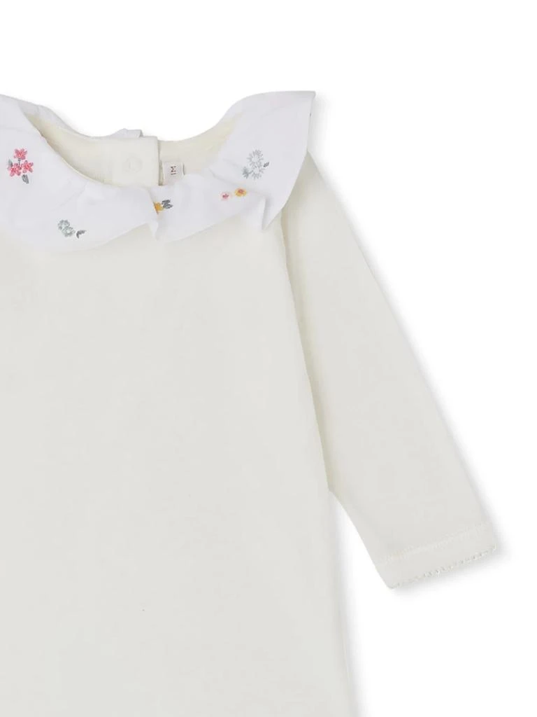 Bonpoint White June Bodysuit With Multicoloured Floral Embroidery 3