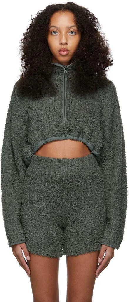 SKIMS Grey Cozy Knit Cropped Sweater 1