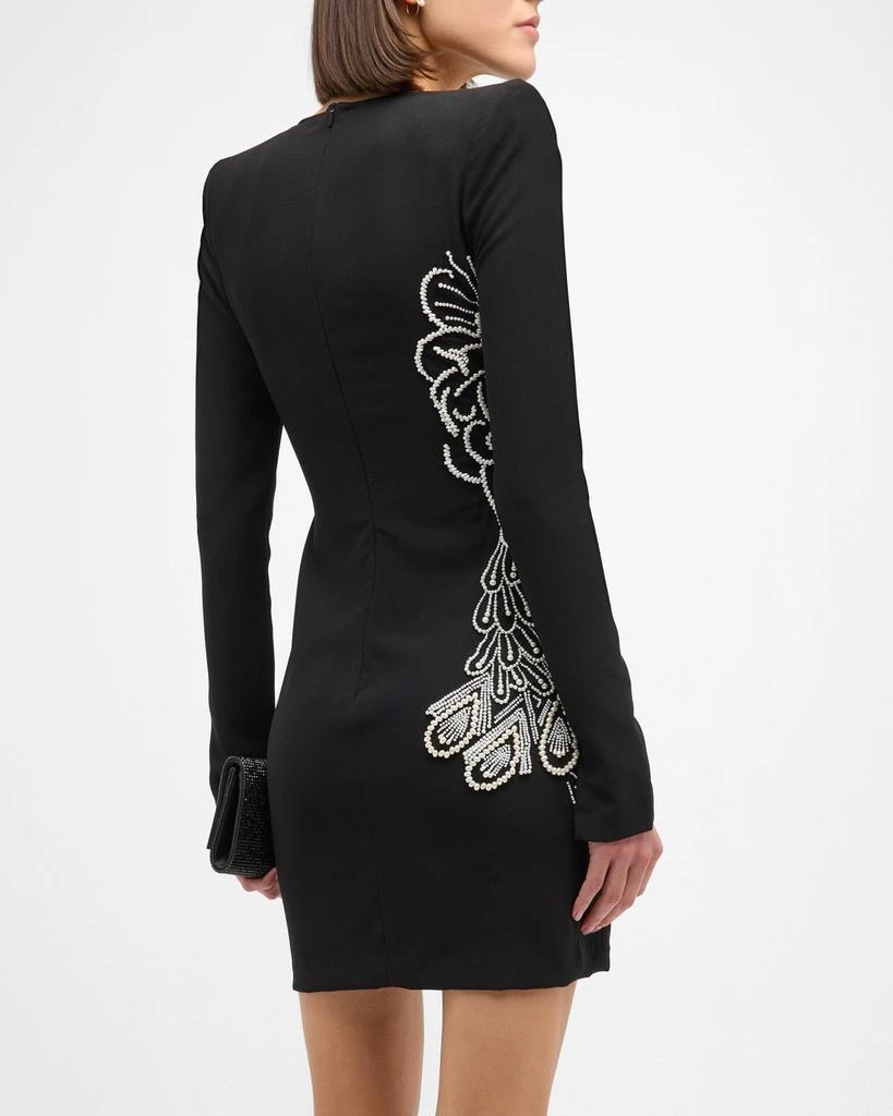 Naeem Khan Embellished Mini Dress with Shoulder Pads 5