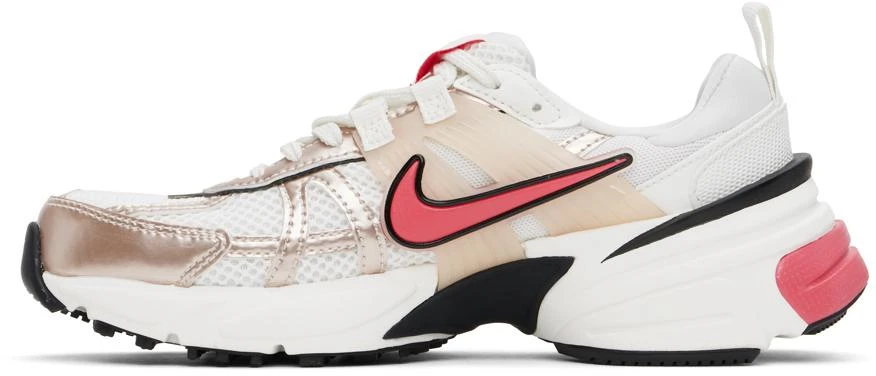 NIKE White & Pink V2K Run Sneakers 3