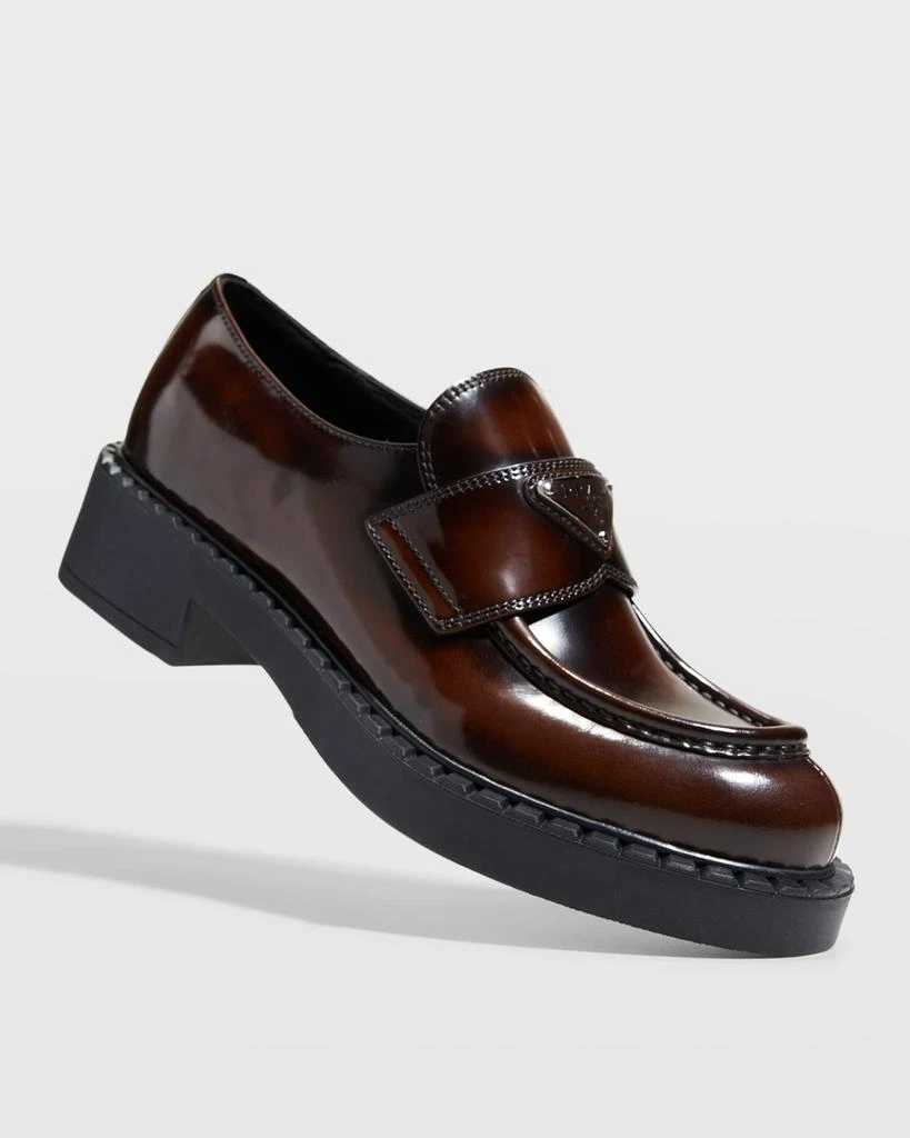 Prada Leather Triangle Logo Loafers 8