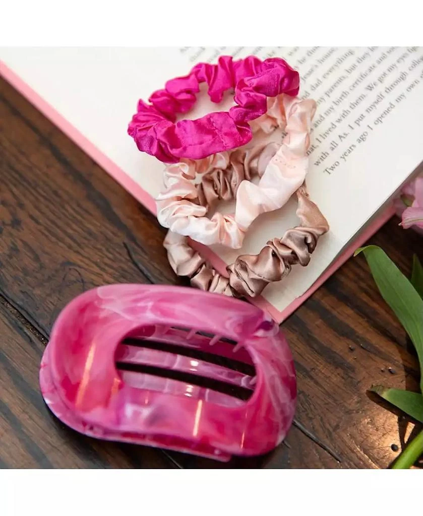 Headbands of Hope Large Oval Hair Clip Set of 2 – Soft Pink + Pink Marble 2