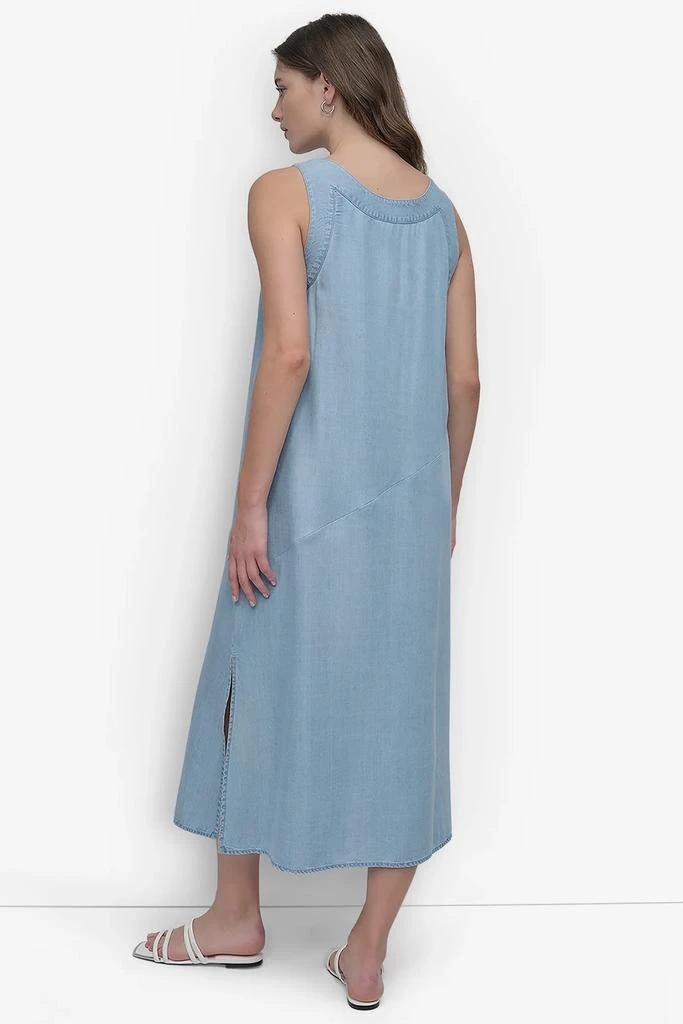 DKNY SLEEVELES V NECK TENCEL DRESS 2