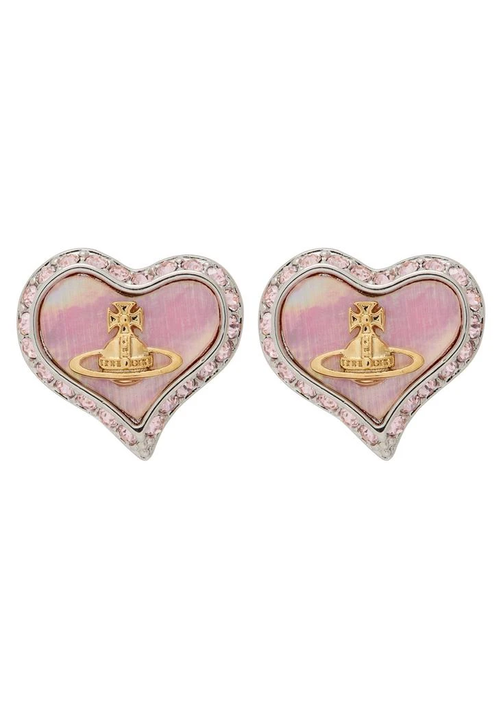Vivienne Westwood Petra heart crystal-embellished stud earrings