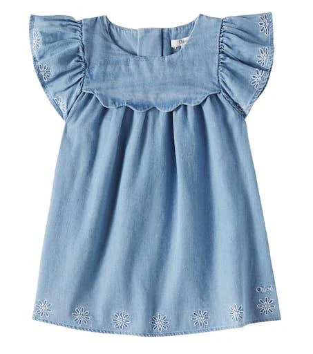 embroidered chambray dress Le Jardin Embroidered Chambray Dress main image 0