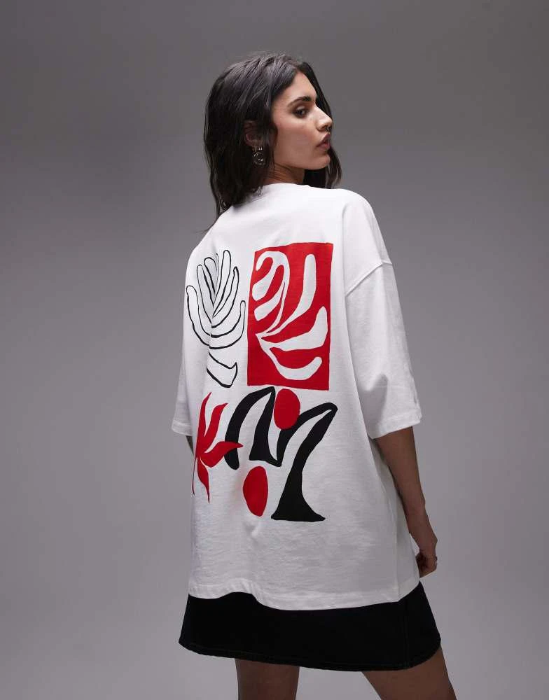 Topshop Topshop graphic Casa Azur oversized tee in white 3