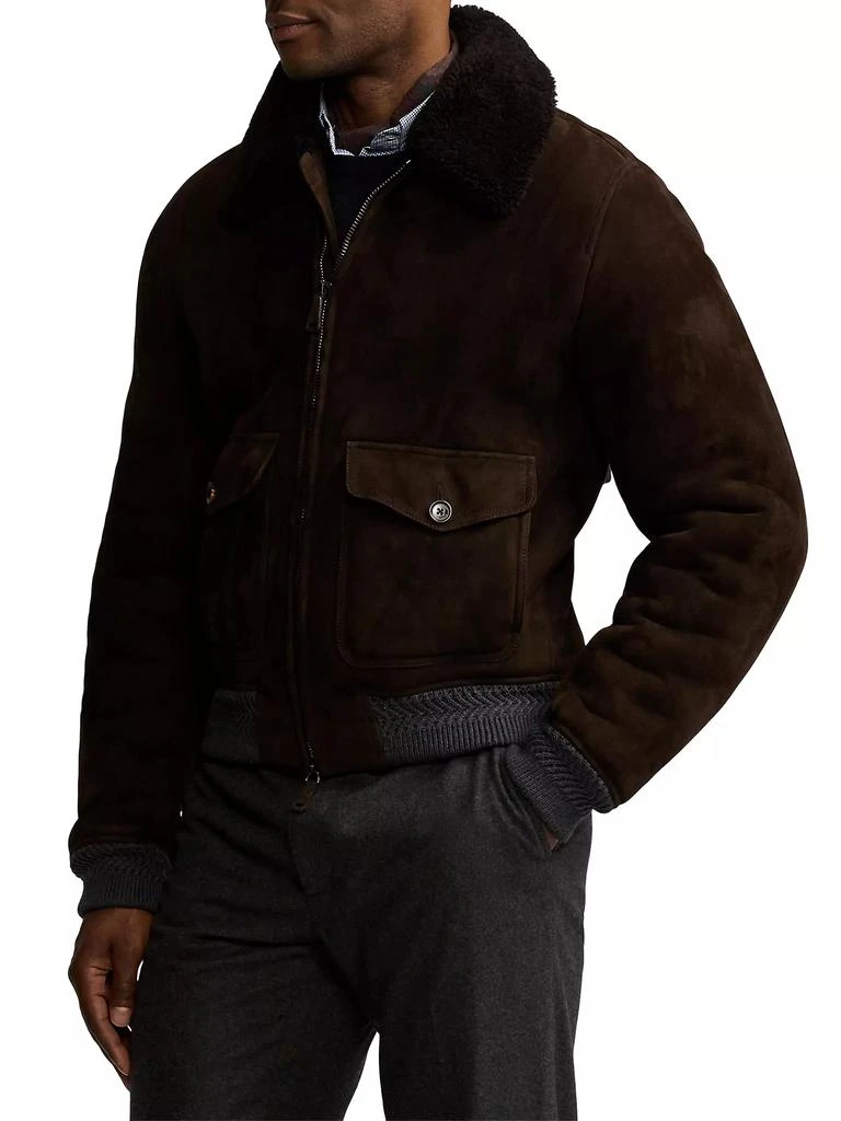 Ralph Lauren Welles Straight Shearling Bomber Jacket 4