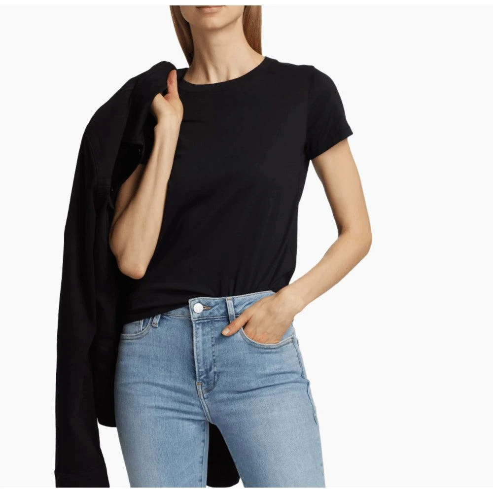 FRAME Frame Women's Fitted Crew Tee, Black 2