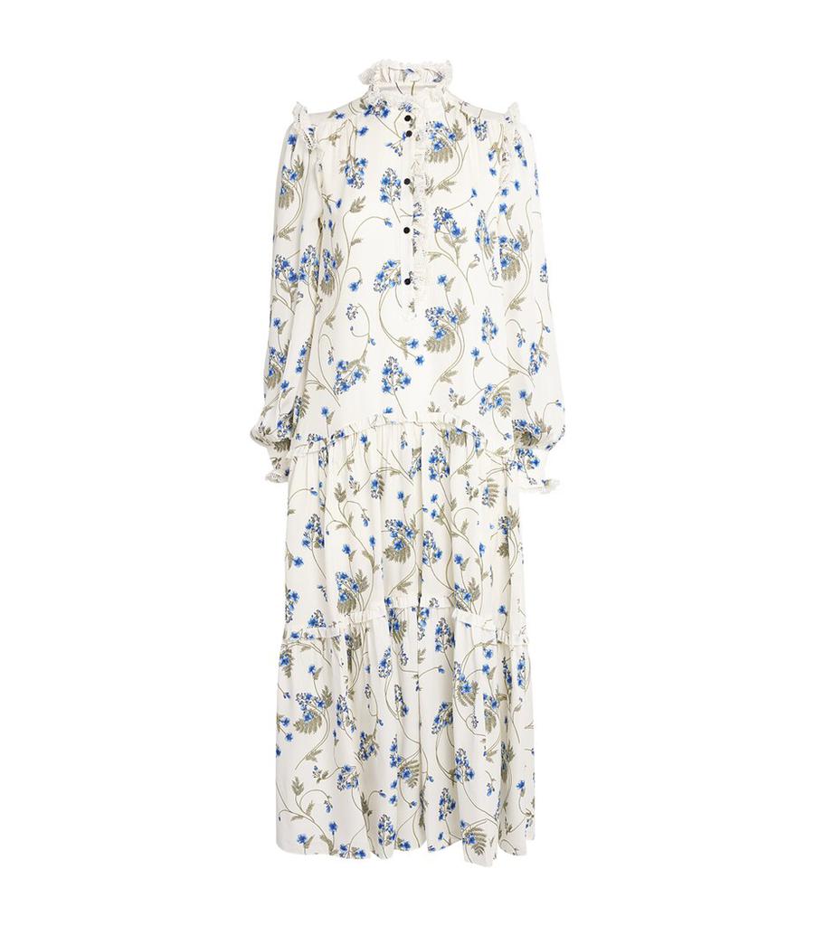 ME+EM Silk Forget-Me-Not Maxi Dress